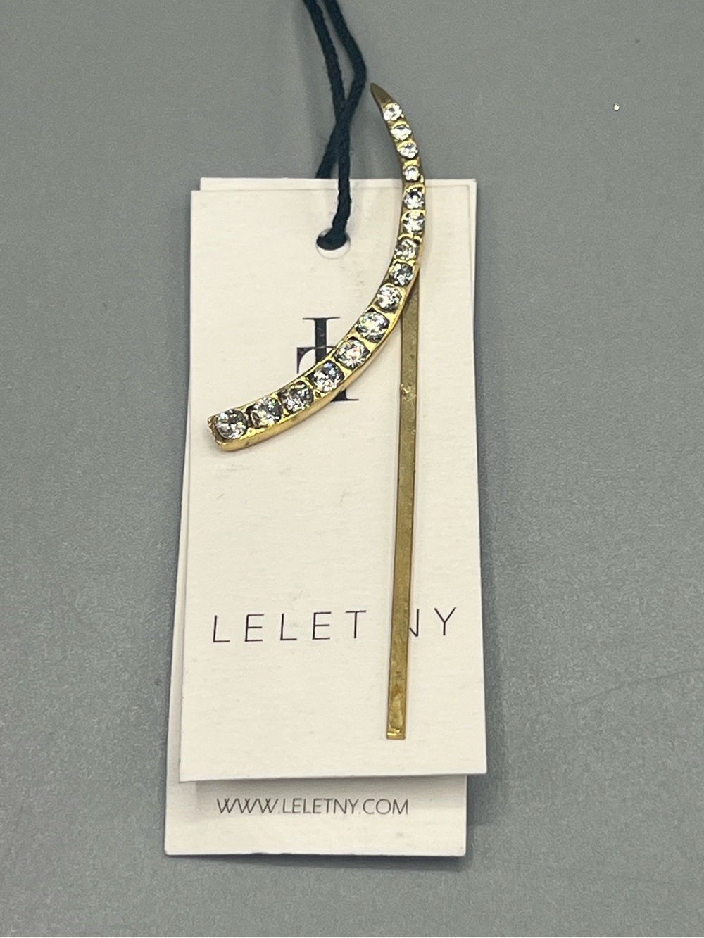 Lelet NY Gold Crystal Hair Pin Barrette Rhinestone Hair Clip Bridal Wedding